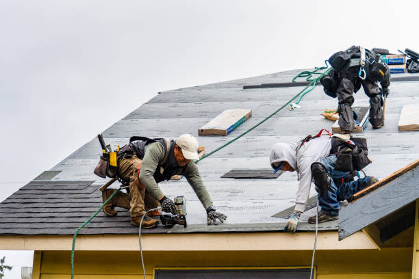 Professional Gutter Installation technician working in Tower City, ND